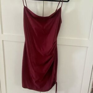Emerald Sundae Red Spaghetti Strap Mini Slip Dress